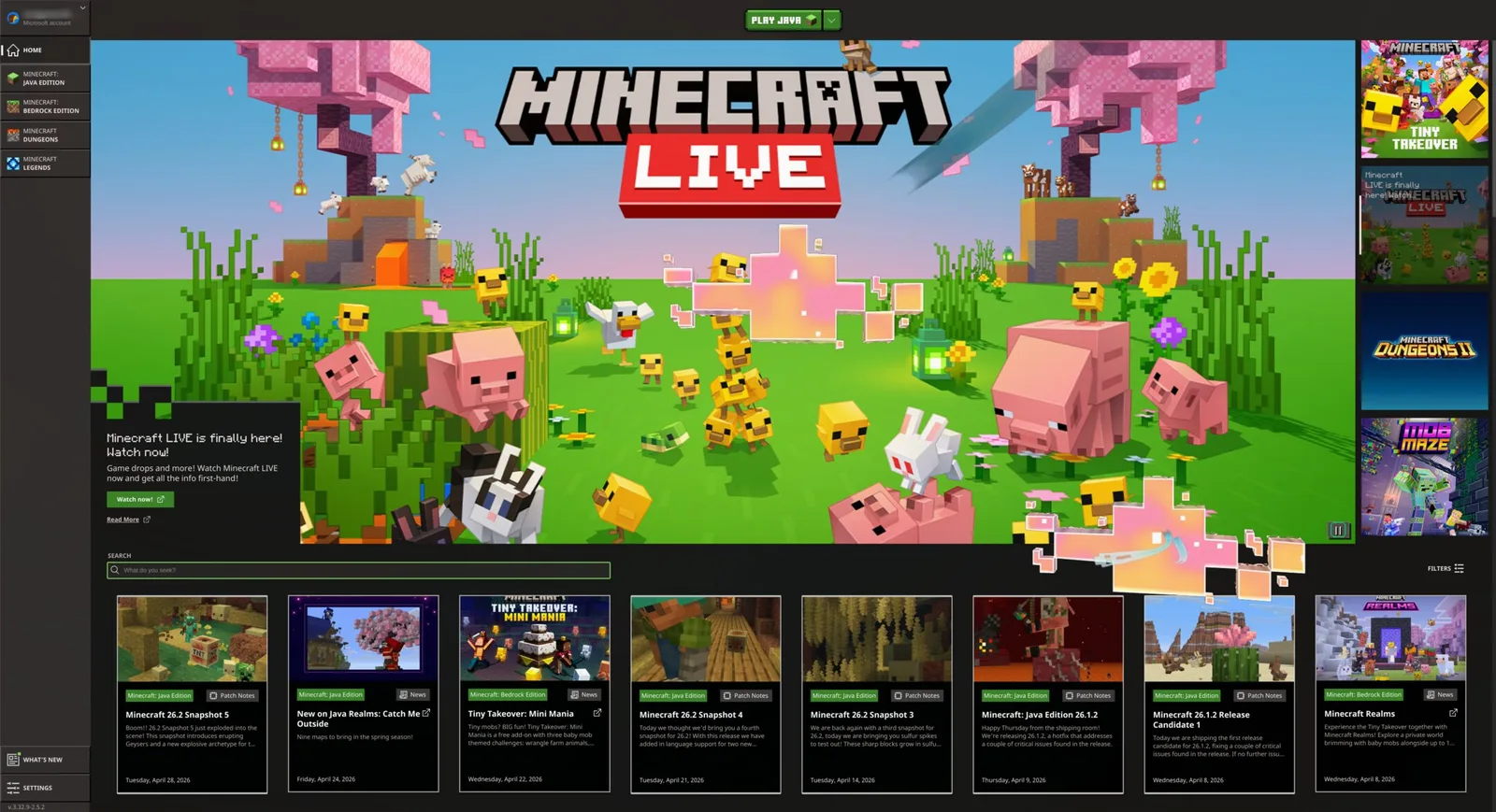 Minecraft на Omarchyју