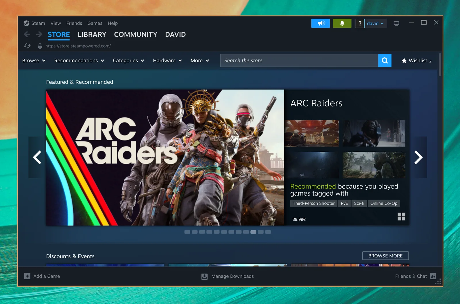 Steam продавница игара на Omarchyју